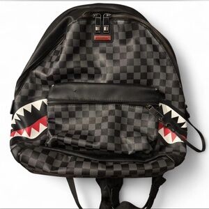 Sprayground Black and Red Checkered Backpack